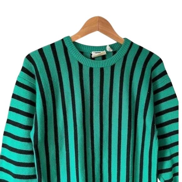 Vintage Green Striped Tunic Sweater - Picture 8 of 11